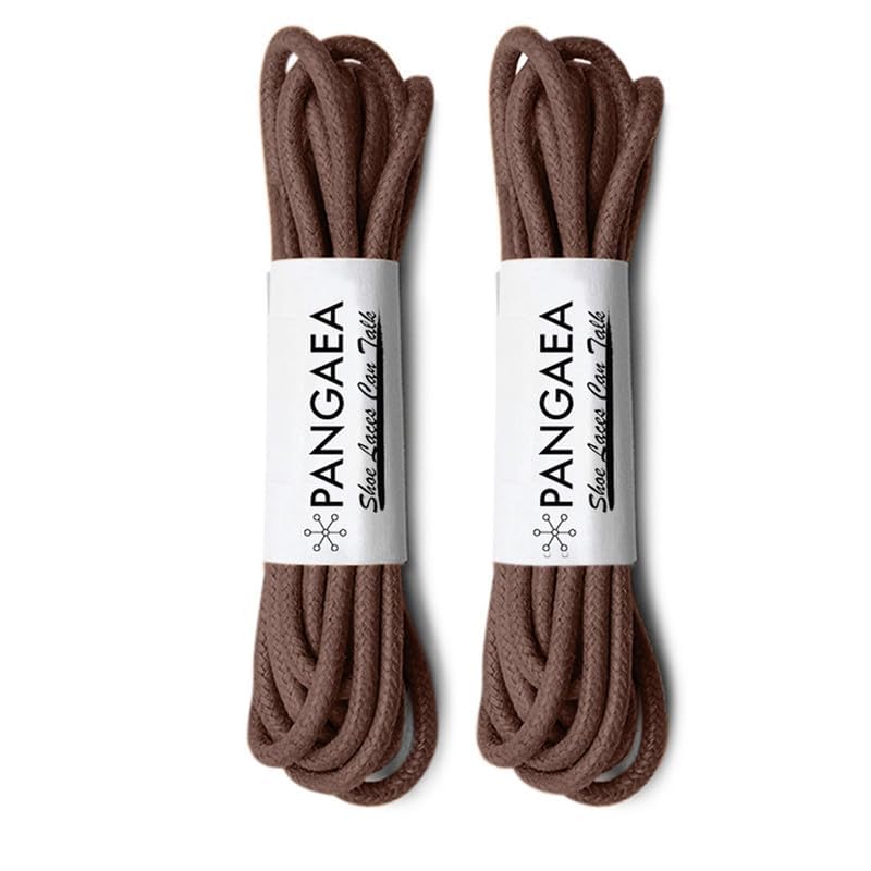 PANGAEA [2 Pairs] Pack Waxed Round Oxford Shoe Laces for Dress Shoes Chukka 3/32Inch Thin, #02 Brown, 39in (100cm) - Image 2
